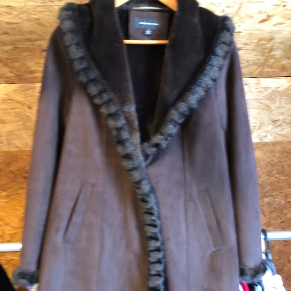 Jones New York Jackets & Blazers - Jones New York S brown soft suede faux fur coat